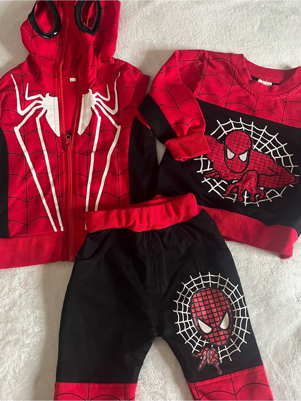 Kids Tales Spiderman Kids Jogger Set Sleeveless Hoodie Sweatshirt Joggers 9~12M